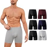 PUTUO Herren Boxershorts Bambusfaser Unterwäsche: Atmungsaktive Lang Unterhosen...