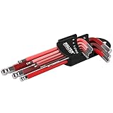 WALTER Innensechskant-Schlüssel-Set 9-tlg, Sechskantschlüssel, Kugelkopf bis...