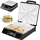 Syntrox Keramik Sandwichmaker Quorn | Sandwich Toaster | Thermostat | Antihaft,...