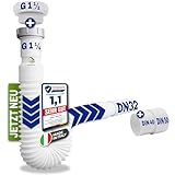 Flexibler Ablaufschlauch Werkzeugfreie Montage, 1 1/4' x 32, 40 und 50 mm,...