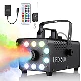 MAMIZO Nebelmaschine Mini, 500W Fog Rauchmaschine mit RGB Effekt, 13 Farben 10...