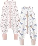 Teechodina Baby Schlafsack mit Füßen 2er Pack 100% Baumwolle 1.5 Tog Kinder...