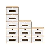 BigDean 10er Boxen-Set mit Sichtfenster & Schublade - Pappkarton aus Kraftpapier...