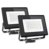 Aigostar LED Strahler außen 50W Naturweiß 4000K 5400 Lumen Scheinwerfer IP65...