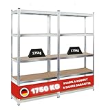 PROREGAL 2X Schwerlastregal Gorilla | HxBxT 180x90x40cm | Fachlast 175kg |...