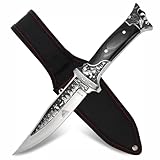 GER-SABER Outdoormesser 23cm – Clip-Point Klinge mit Tier-Gravur und...