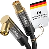 KabelDirekt – 4K Antennenkabel, Koaxialkabel, TV Kabel 90° gewinkelt/gerade...