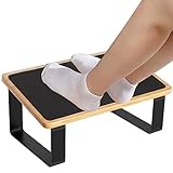 JIAPAIDUO Fußstütze unter dem Schreibtisch, Holz mit Metall Ergonomische...