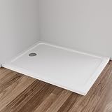 IMPTS Duschwanne 90x120x4 cm Duschtasse Komplett Set Quadrat Extra Flach Eckig...