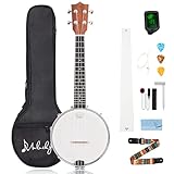 Mulucky Banjolele, 4 Saiten, Banjo-Ukulele, Konzert-Größe, 58,9 cm,...
