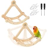 Sxutop 2 Stück Holz Vogelspielzeug Rotierende Schaukel Papageien Kauspielzeug...