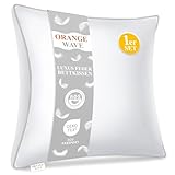 Orange Wave Kopfkissen 80x80cm Federkissen - 3-Kammer Daunenkissen und Federn...