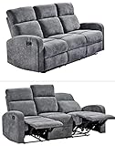 3-Sitzer Sofa mit praktischer Relax-Funktion, 3er Couch, Federkern Funktionssofa...