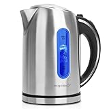 Aigostar King - Wasserkocher Edelstahl 1,7 liter, Elektrischer Wasserkocher mit...