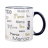 Herz & Heim® Namenstasse in verschiedenen Schriftarten 300 ml aus Keramik mit...
