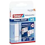 tesa Powerstrips Klebestreifen für Fliesen und Metall 3 kg - Doppelseitige...