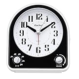 Eachui Analog Wecker mit 7 Alarmtöne, Nachtlicht, Snooze, Kein Ticken,...