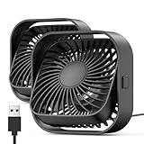 TOPK USB Ventilator 2 Stück Mini Tischventilatoren leiser Betrieb und starker...