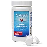Cristal Schockchlortabletten 1 kg - 20 g Chlortabletten gegen Trübungen und...