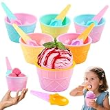 Shyllin 6er-Pack Wiederverwendbare Eisbecher Kinder, Eisbecher mit Löffeln,...
