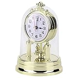 Wakects Europäische Retro-Stil Wohnzimmer Silent Uhr 11 x 17 cm Gold Kaminuhren...
