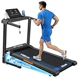 Laufband für Zuhause Klappbar, 15% Automatische Steigung, 1-14 km/h Laufband...