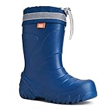 DEMAR Eva federleichte Kinder Gummistiefel mit Stulpe gefüttert Mammut-S...