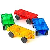 Magnetische Bauklötze Expansion Auto - 4 Grüne und gelbe magnetische Fliesen...