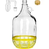 lilawelt24 5L Flasche +Gummistopfen + Gärröhrchen Gärballon Set Weinballon...