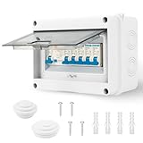 Sicherungskasten Aufputz 5 Wege, IP65 Verteilerkasten Aufputz mit fi Schalter,...