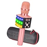 BONAOK Karaoke Mikrofon Led, 4-in-1 Bluetooth Mikrofon Karaoke, Tragbares KTV...