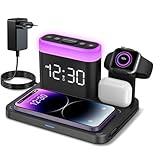 ANJANK Wireless Charging Station,3 in 1 Wecker mit Kabellose Ladestation,7...