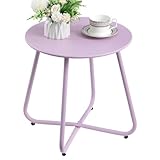 HollyHOME Beistelltisch Outdoor Balkontisch Klein Gartentisch Rund Beistelltisch...
