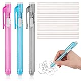 Radiergummi Stift Set im Stiftstil, 3 einziehbare Radierstifte + 9 Refill...