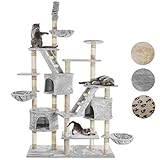 Happypet® Kratzbaum für Katzen deckenhoch höhenverstellbar 230-260cm cm hoch,...