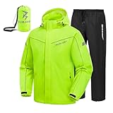 Regenanzug Herren, Wasserdicht Regenjacke Regenhose, Packbare Leicht...