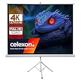 celexon Basic Stativ-Leinwand 110' | 200x200 cm 1:1 | Mobile transportable 4K,...