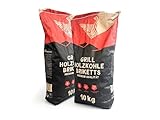 RHINOROCK Grillbriketts 20 kg Power Duo – 100 % Buche & Eiche – Extra...