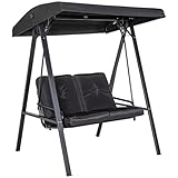 Outsunny Hollywoodschaukel 2-Sitzer Gartenschaukel mit Verstellbarem Dach,...