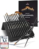 LIEBERGE Premium Pinselset Acrylfarben – 12 Pinsel ohne Haarverlust beim Malen...