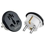 2Stk Reiseadapter Weltweit Travel Adapter to German Socket, Universalstecker für den Anschluss von ausländischen Geräten, wie USA UK Thailand Schweiz China Italien etc. Deutschland stecker