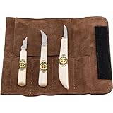 KIRSCHEN Werkzeuge 3307000 Schnitzmessersatz in Veloursleder-Tasche, 3-teilig -...