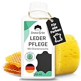 Emma Grün® Lederpflege für Ledercouch & Sofa 250ml [MIT BIENENWACHS] - Glatt-...