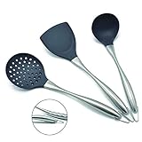 Wok-Pfannenwender und Schöpflöffel, Wok Zubehör, Küchenhelfer-Set, 34 cm...