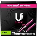 U by Kotex Click Kompakttampons, Super Saugfähigkeit, geruchlos, 45 Stück