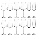 Leonardo Puccini Glas 12er Set, Weißwein-, Rotwein- und Sekt-Gläser,...