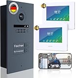 MATHFEL 2-Draht Video-Türsprechanlage – 2-Familienhaus, Full HD 170° Kamera,...