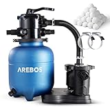 Arebos Sandfilteranlage mit Pumpe inkl. 600g Filterbälle | 350W | 9500 L/h |...