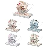 LULUJI Einweg-Mund-Nasen-Schutz, Multicolored, Geblümt, 99 Stück (1er Pack),...