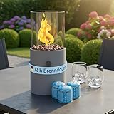 TOM Innovation XXL Gas Tischkamin - 12h Brenndauer für Indoor & Outdoor –...